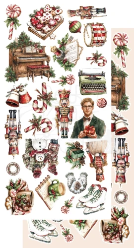 Zestaw papierów 15x30 dodatki do samodzielnego wycięcia Wonderful Christmas Time AA-WCT-10 Alchemy of Art