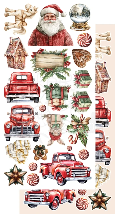 Zestaw papierów 15x30 dodatki do samodzielnego wycięcia Wonderful Christmas Time AA-WCT-10 Alchemy of Art
