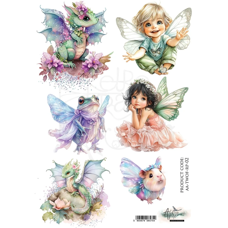 Papier ryżowy do decoupage A4 The World of Fairies Wróżki AA-TWOF-RP-02 Alchemy of Art