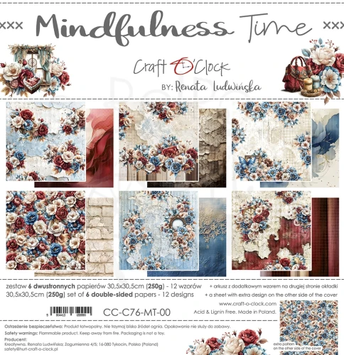 Zestaw papierów do scrapbookingu 30x30 Mindfulness Time  CC-C76-MT-00 Craft O'Clock