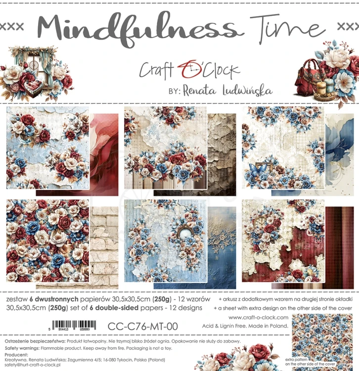 Zestaw papierów do scrapbookingu 30x30 Mindfulness Time  CC-C76-MT-00 Craft O'Clock