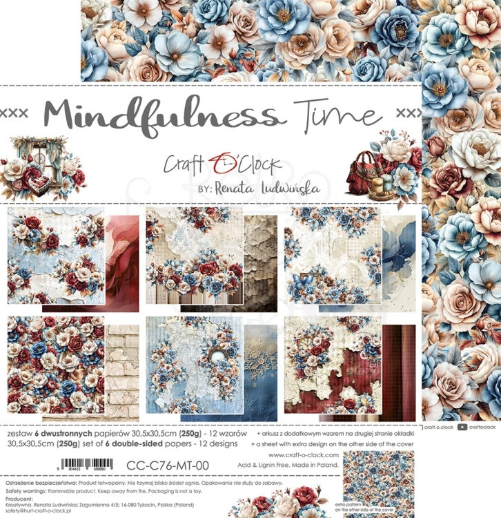 Zestaw papierów do scrapbookingu 30x30 Mindfulness Time  CC-C76-MT-00 Craft O'Clock
