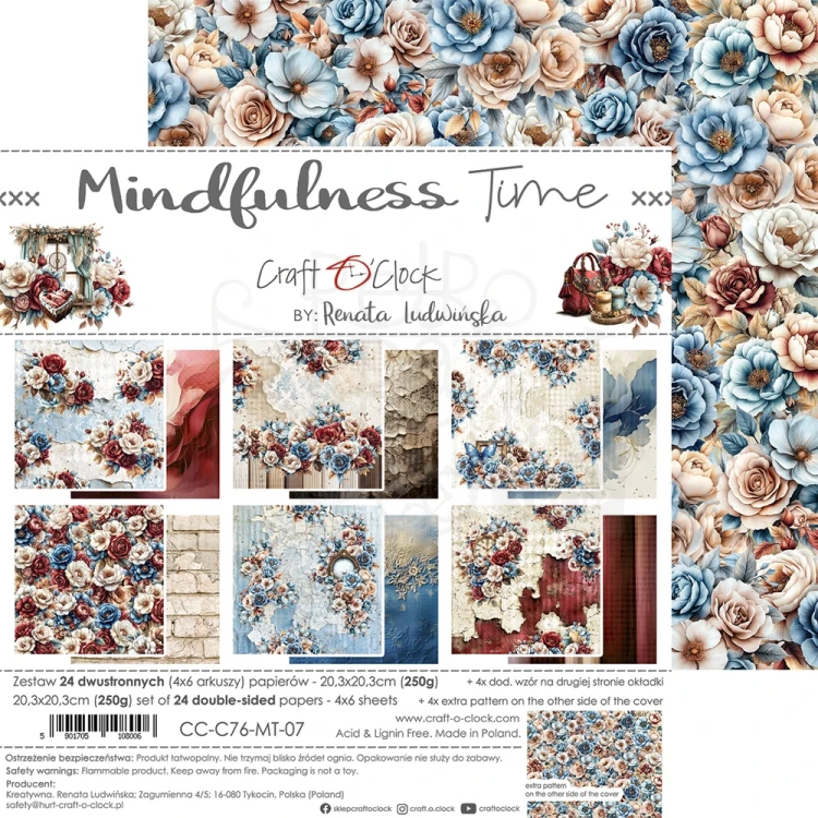 Zestaw papierów do scrapbookingu 20x20 Mindfulness Time  CC-C76-MT-07 Craft O'Clock