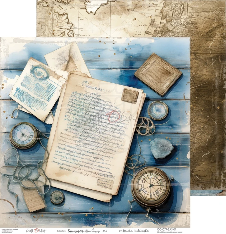 Zestaw papierów do scrapbookingu 30x30 Summer Adventures  CC-C77-SAS-00 Craft O'Clock
