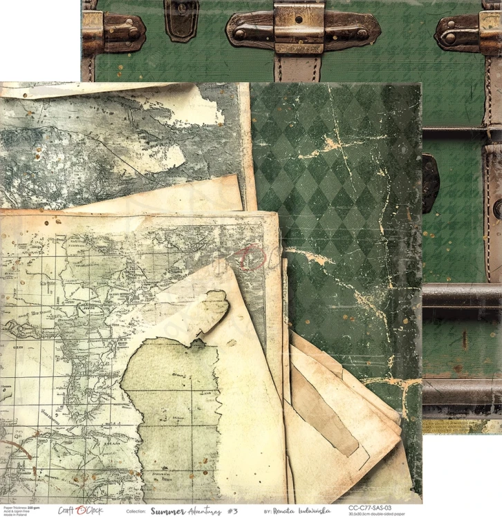 Zestaw papierów do scrapbookingu 30x30 Summer Adventures  CC-C77-SAS-00 Craft O'Clock
