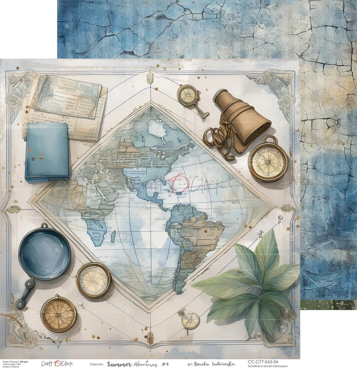 Zestaw papierów do scrapbookingu 30x30 Summer Adventures  CC-C77-SAS-00 Craft O'Clock