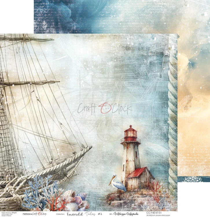 Zestaw papierów do scrapbookingu 30x30 Emerald Tales  CC-F40-ET-00 Craft O'Clock