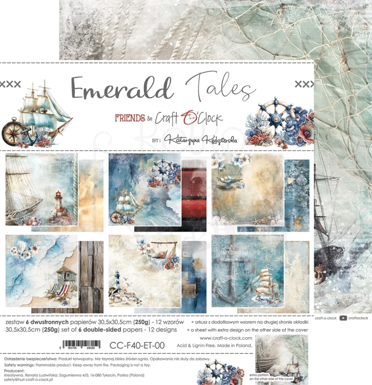 Zestaw papierów do scrapbookingu 30x30 Emerald Tales  CC-F40-ET-00 Craft O'Clock