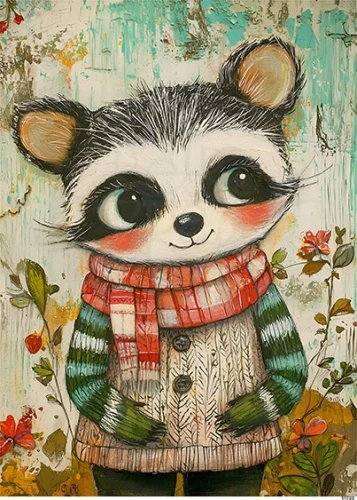 Papier ryżowy do decoupage A5 Miś w szaliku i sweterku 11723