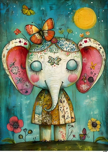 Papier ryżowy do decoupage A5 Słoń i motyl 11709