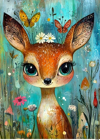 Papier ryżowy do decoupage A5 Sarenka i motylki 11708