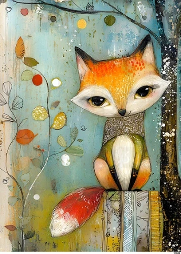 Papier ryżowy do decoupage A5 Lisek 11684