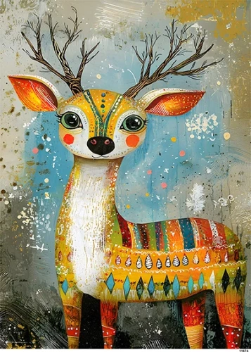 Papier ryżowy do decoupage A5 Kolorowy jeleń 11674