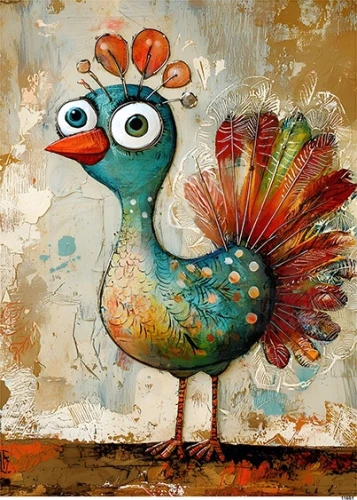 Papier ryżowy do decoupage A5 Kolorowy ptak 11661