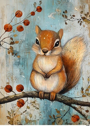 Papier ryżowy do decoupage A5 Wiewiórka 11659