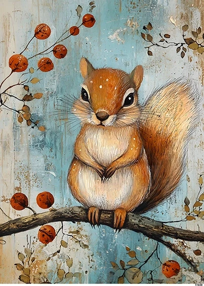 Papier ryżowy do decoupage A5 Wiewiórka 11659