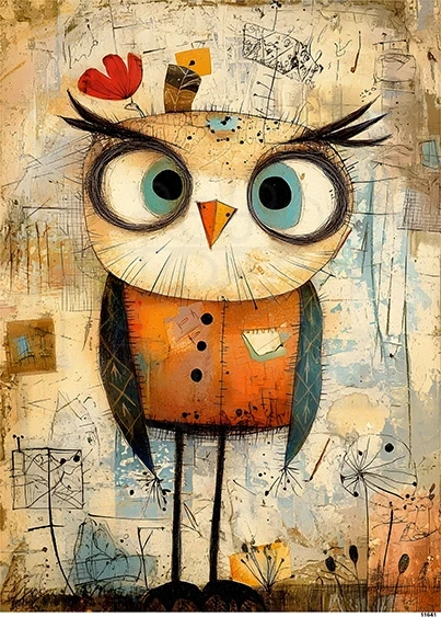 Papier ryżowy do decoupage A5 Sowa 11641