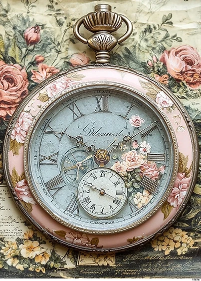 Papier ryżowy do decoupage A5 Zegarek retro 11474