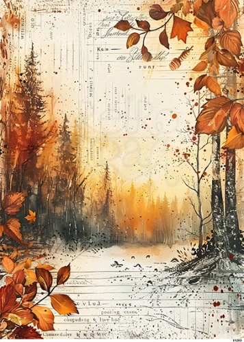 Papier ryżowy do decoupage A5 Jesienny pejzaż 11293