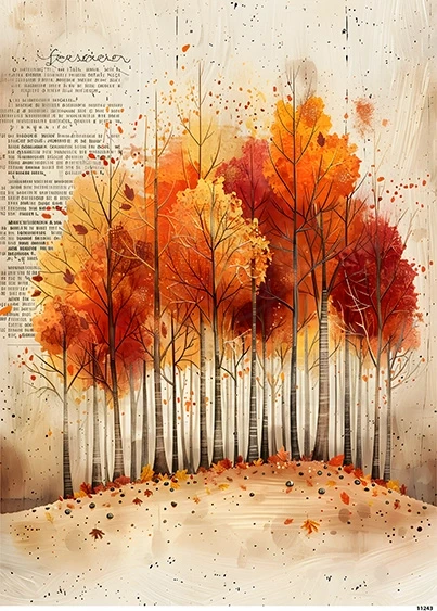 Papier ryżowy do decoupage A5 Jesienny las 11243