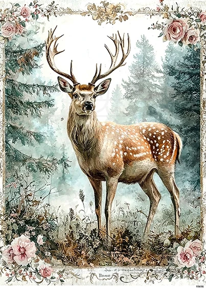 Papier ryżowy do decoupage A4 Jeleń 11416