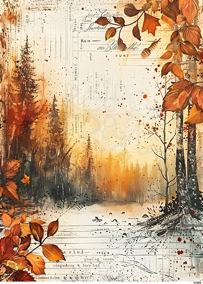 Papier ryżowy do decoupage A4 Jesienny pejzaż 11293