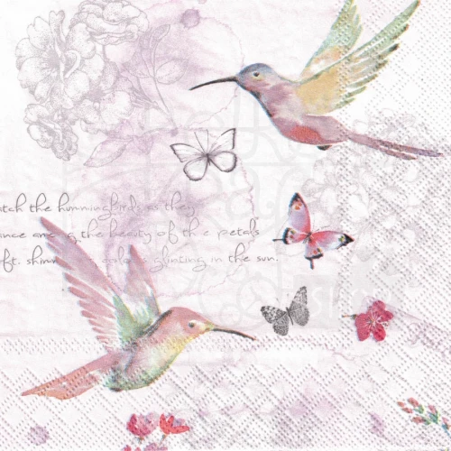 Serwetka 33x33 Akwarelowe kolibry