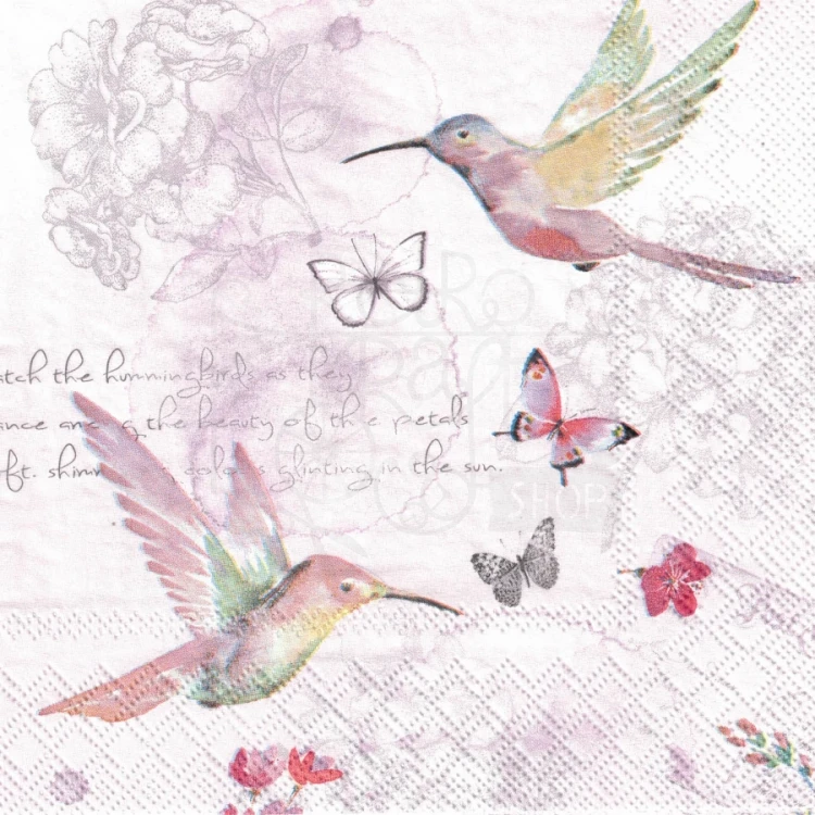 Serwetka 33x33 Akwarelowe kolibry