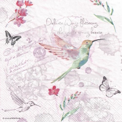 Serwetka 33x33 Akwarelowe kolibry