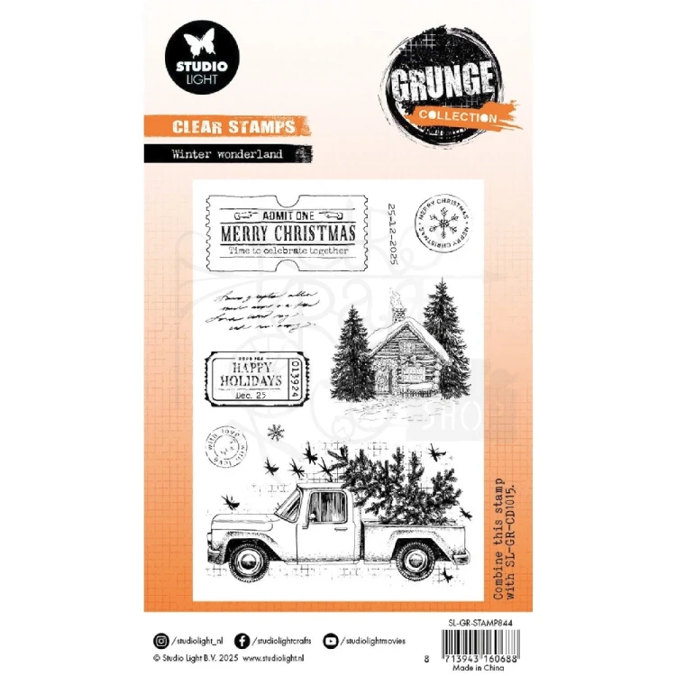 Stempel akrylowy Grunge Collection Winter wonderland SL-GR-STAMP844 Studio Light