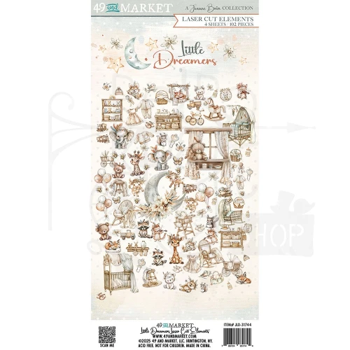 Ozdoby papierowe Die-cuts Little Dreamer Elements 102 szt JLD31744 49 and Market