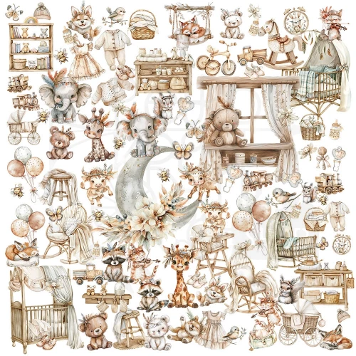 Ozdoby papierowe Die-cuts Little Dreamer Elements 102 szt JLD31744 49 and Market