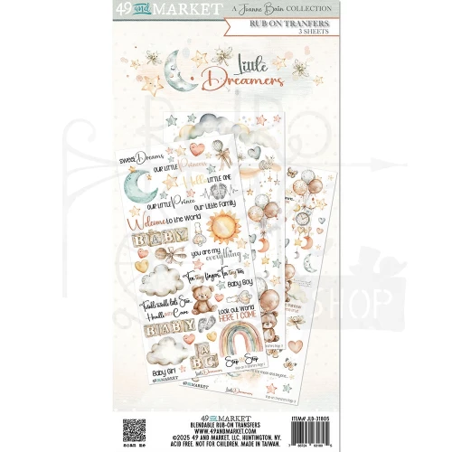 Rub-On Transfer 15x30 Little Dreamer 3 arkusze JLD31805 49 and Market