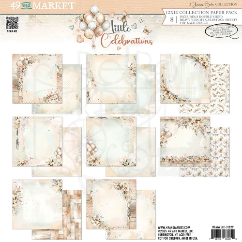 Zestaw papierów do scrapbookingu 30x30 Little Celebrations 8 arkuszy JLC31829 49 and Market