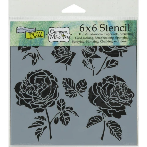 Szablon maska 15x15 Cabbage Roses TCW514S The Crafters Workshop