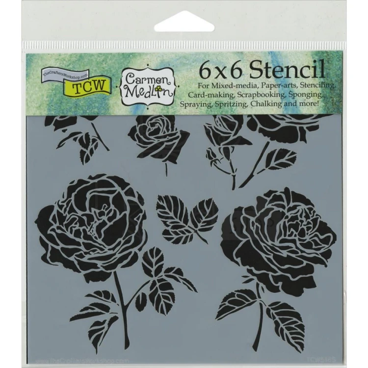 Szablon maska 15x15 Cabbage Roses TCW514S The Crafters Workshop