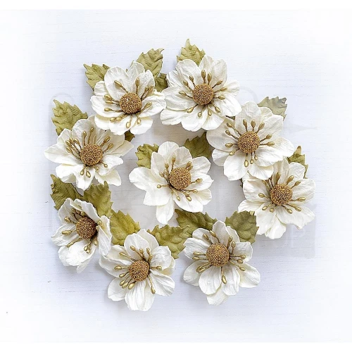 Kwiaty kwiatki papierowe Shabby Chic 9 szt CR82794 Little Birdie