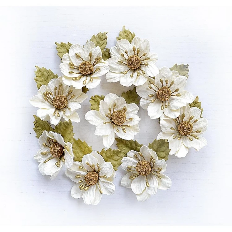 Kwiaty kwiatki papierowe Shabby Chic 9 szt CR82794 Little Birdie