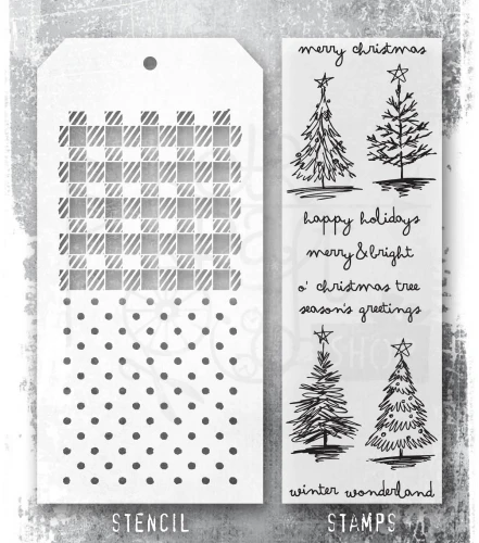 Zestaw stemple + szablon #78 Scribbly Christmas THMM178 Tim Holtz Stampers Anonymous