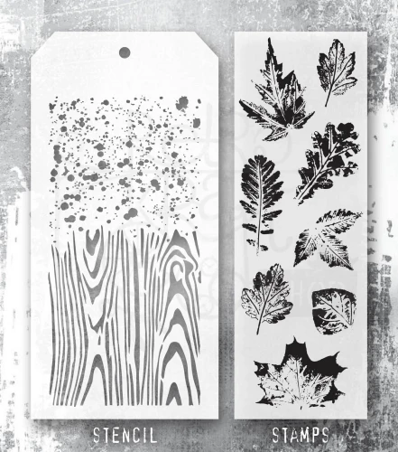 Zestaw stemple + szablon #67 Leaf Prints THMM167 Tim Holtz Stampers Anonymous