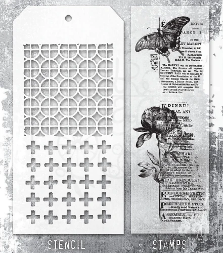 Zestaw stemple + szablon #60 Botanic Collage THMM160 Tim Holtz Stampers Anonymous