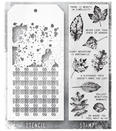 Zestaw stemple + szablon #50 Nature's Wonder THMM150 Tim Holtz Stampers Anonymous