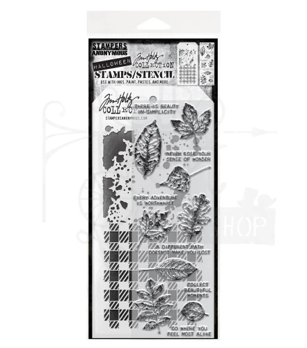 Zestaw stemple + szablon #50 Nature's Wonder THMM150 Tim Holtz Stampers Anonymous