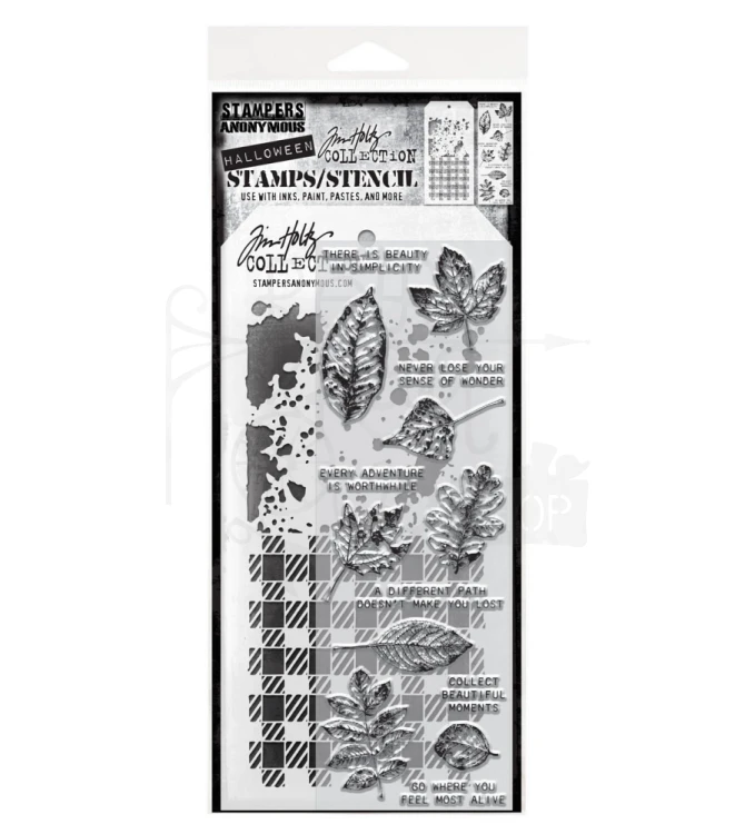 Zestaw stemple + szablon #50 Nature's Wonder THMM150 Tim Holtz Stampers Anonymous