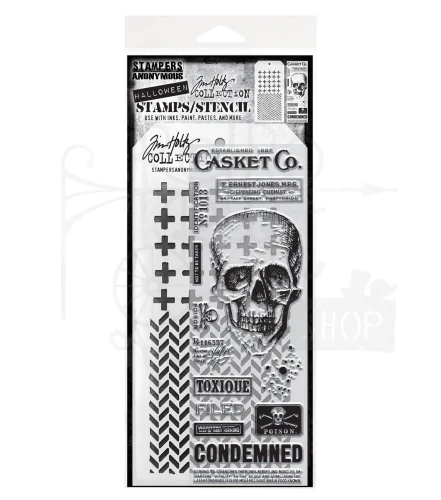 Zestaw stemple + szablon #48 Rest In Peace THMM148 Tim Holtz Stampers Anonymous