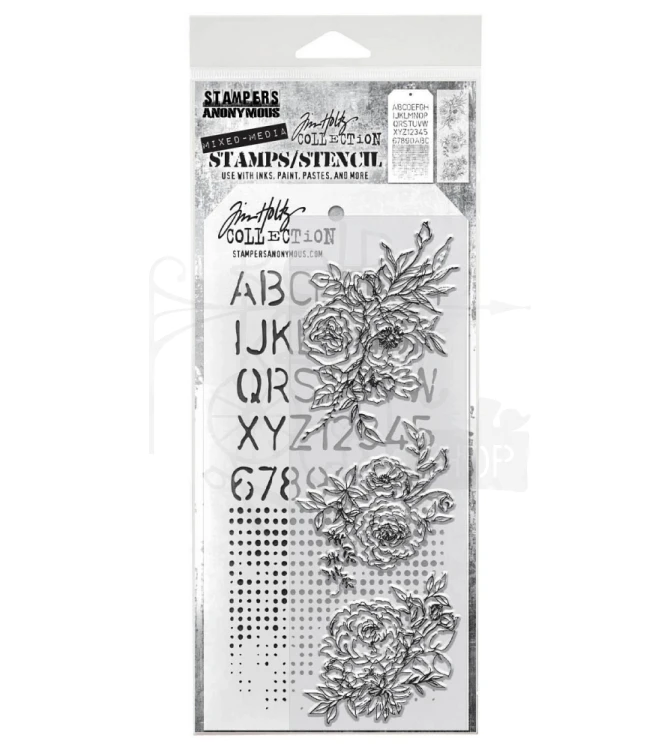 Zestaw stemple + szablon #38 Outlines THMM138 Tim Holtz Stampers Anonymous