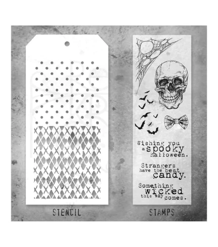 Zestaw stemple + szablon #28 Life of the Party THMM128 Tim Holtz Stampers Anonymous