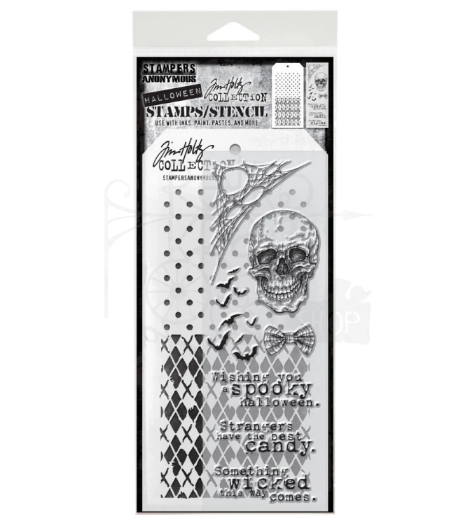 Zestaw stemple + szablon #28 Life of the Party THMM128 Tim Holtz Stampers Anonymous