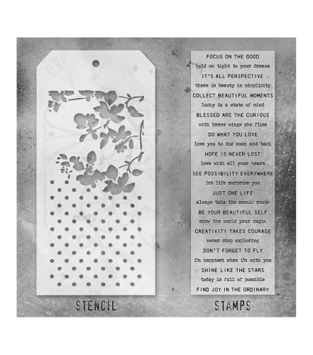Zestaw stemple + szablon #13 Noteworthy THMM113 Tim Holtz Stampers Anonymous