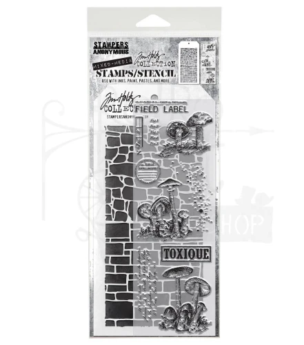 Zestaw stemple + szablon #12 Tiny Toadstools THMM112 Tim Holtz Stampers Anonymous